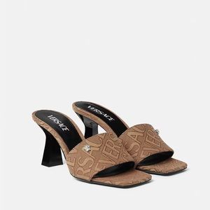 Versace Tan Heeled Sandals